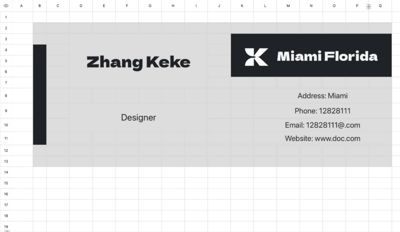 Designer's business card